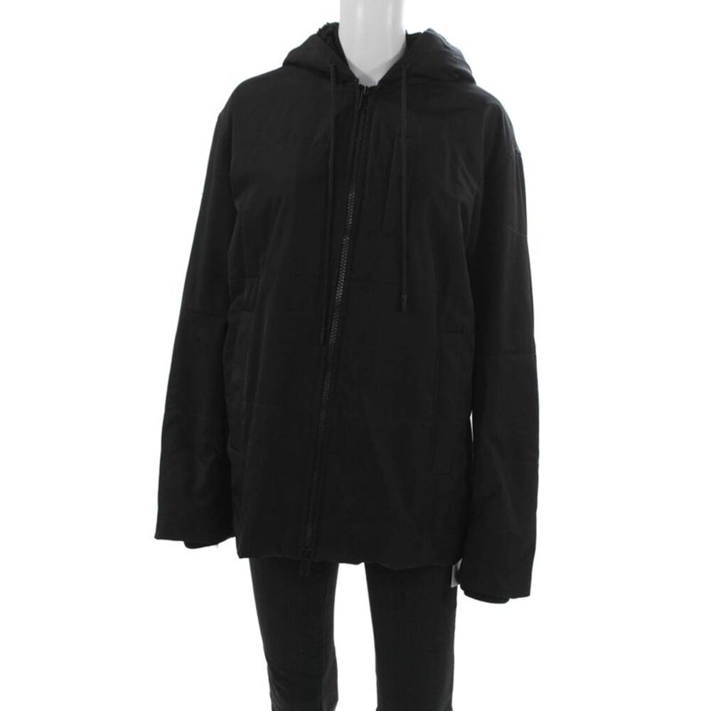Vince Unisex Adults Black Parka Jacket Zip Polyester Size XL